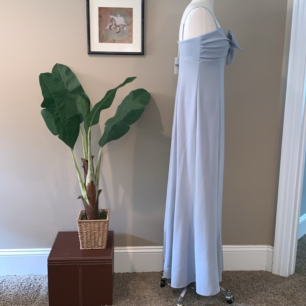 NWT Show Me Your Mumu Weddings Harper Gown, Steel Blue Stretch, Size Large - Picture 6 of 16